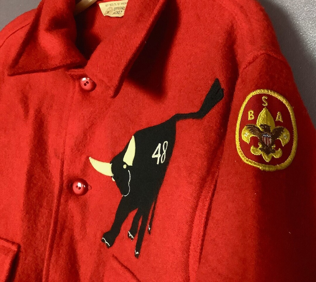 Vintage 1960s Red Wool Boy Scout Shirt-jac - Etsy Vintage 1960s Red Wool Boy Scout Shirt-jac - Etsy