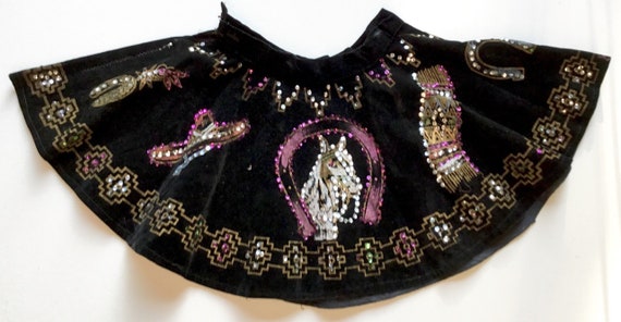 Vintage 1950s Velvet Mexican Style Circle Skirt - image 1