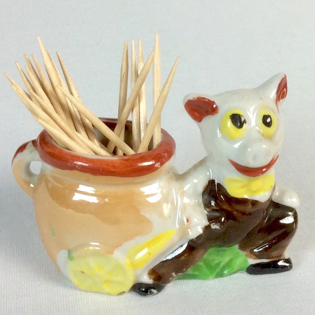 Occupied Japan Piggy Toothpick Holder Etsy