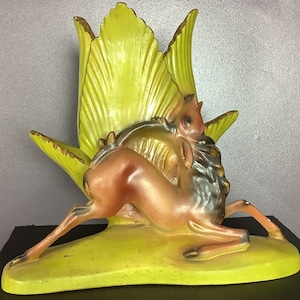 Vintage 1950s Chalkware Gazelle TV Lamp