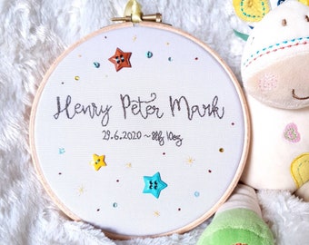 Personalized Baby Name Hoop Art: Embroidered Nursery Decor