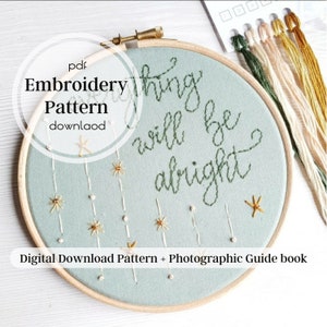 hand embroidery pattern, positive pattern, embroidery pattern download, pdf download, hand embroidery DIY,