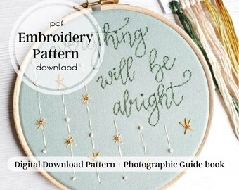 hand embroidery pattern, positive pattern, embroidery pattern download, pdf download, hand embroidery DIY,