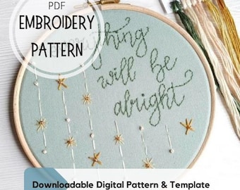 hand embroidery pattern, positive pattern, embroidery pattern download, pdf download, hand embroidery DIY,