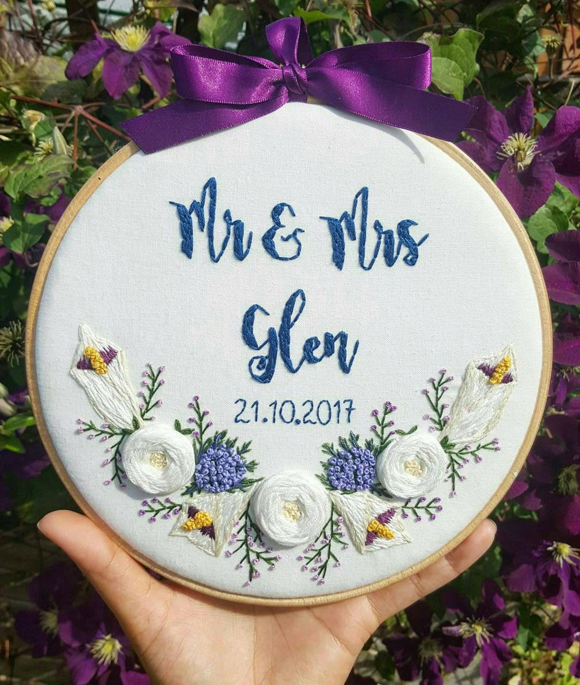 Personalised wedding gift wedding gift floral wall art  etsy Personalised wedding gift wedding gift floral wall art  etsy