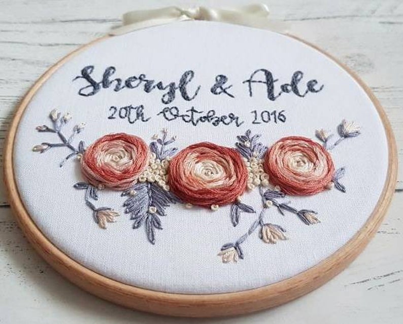 Personalised Wedding Gift Wedding Gift Floral Wall Art | Etsy UK