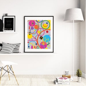 Wall art print, digital print, living room wall art, abstract print, A3 gallery wall art print, colourful wall art, colourful art print uk