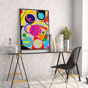 Wall art print, digital print, living room wall art, abstract print, A3 gallery wall art print, colourful wall art, colourful art print uk