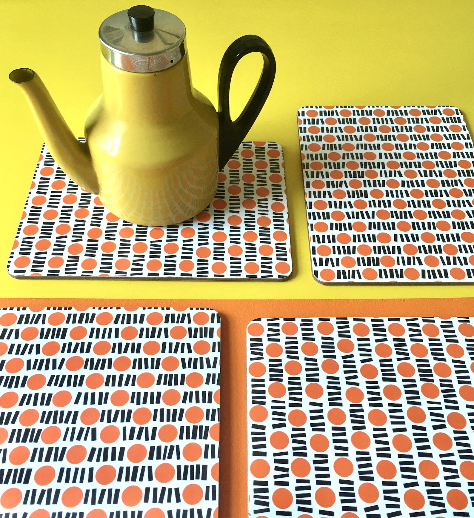 Cork Placemats Set of 2 Orange Placemats Melamine Tablemat Etsy UK