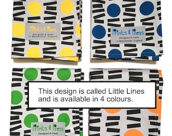 Mid-Century Modern Tea Towel Set: Orange & Yellow Cotton