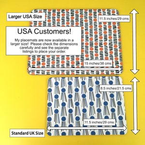 Extra large placemats, 6 large cork tablemats, cork placemats USA, set of 6 cork and melamine placemats