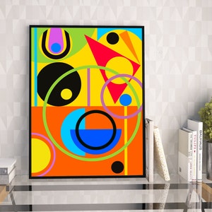 Wall art print, digital print, living room wall art, abstract print, A3 gallery wall art print, colourful wall art, colourful art print uk