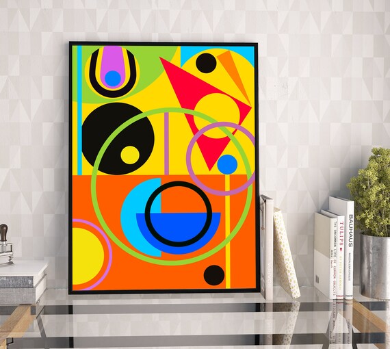 Wall art print, digital print, living room wall art, abstract print, A3 gallery wall art print, colourful wall art, colourful art print uk