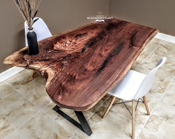 Live Edge Claro Walnut dine table, Office desk