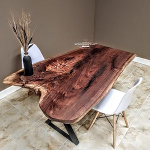 Live Edge Claro Walnut dine table, Office desk