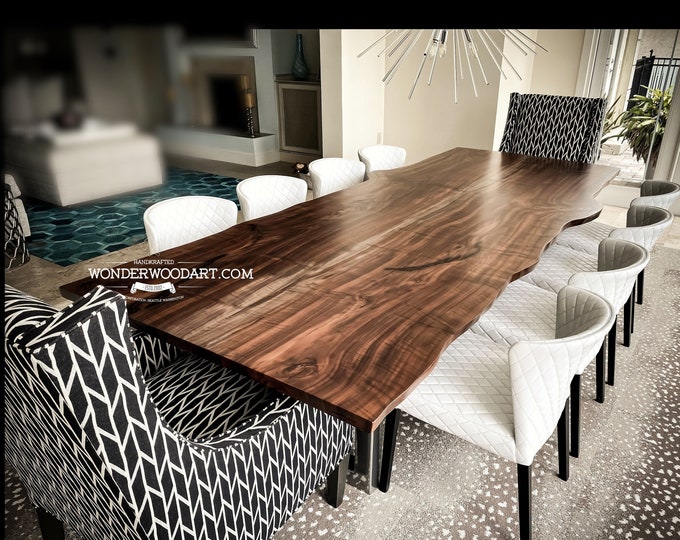 Live Edge Claro Walnut dining table