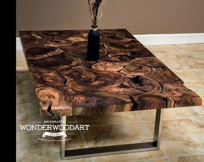 Live Edge Claro Walnut Cookie Coffee or Dining table