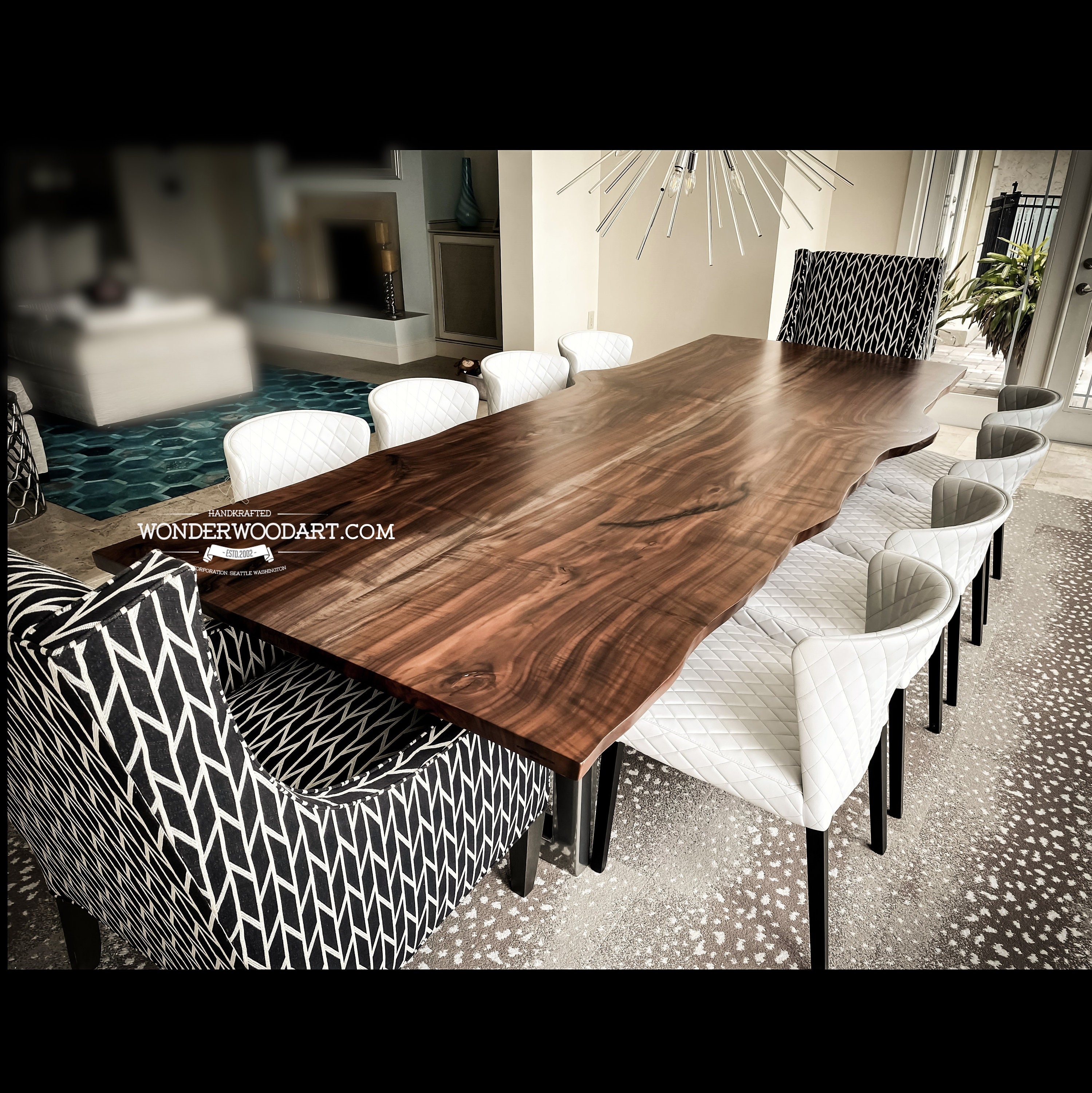 For Custom Order Only Live Edge Maple Dining Table With Resin