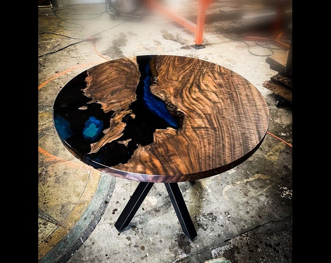 Live Edge Claro Walnut round table 35"