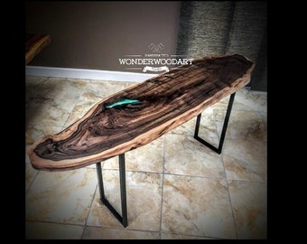 Live Edge Entry table, resin table, epoxy table, river table, live edge table,wood table,coffee table,console table