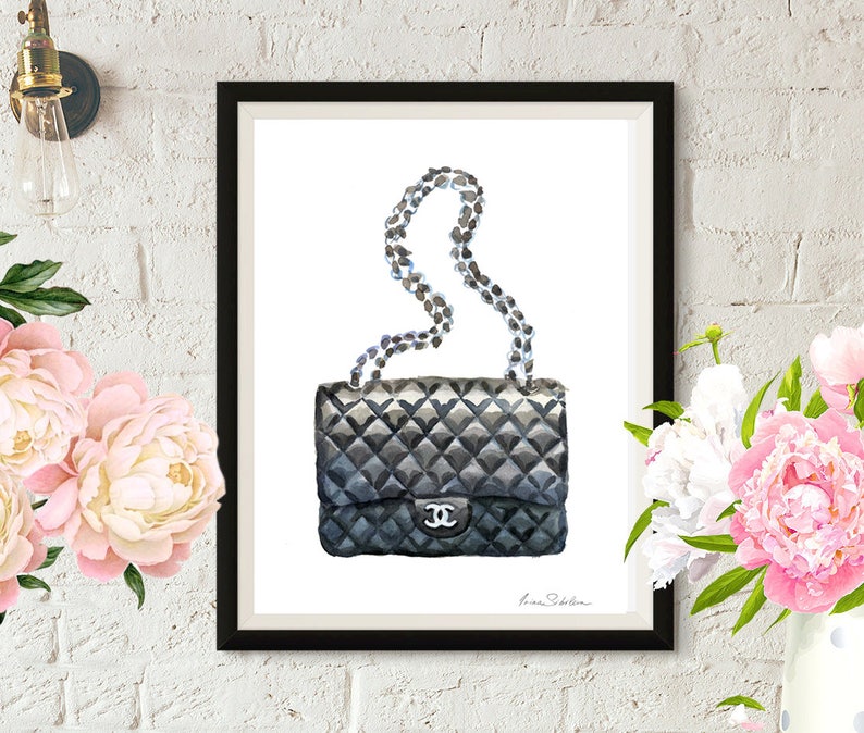 CHANEL BAG Fashion Illustration Coco Chanel Chanel bags | Etsy