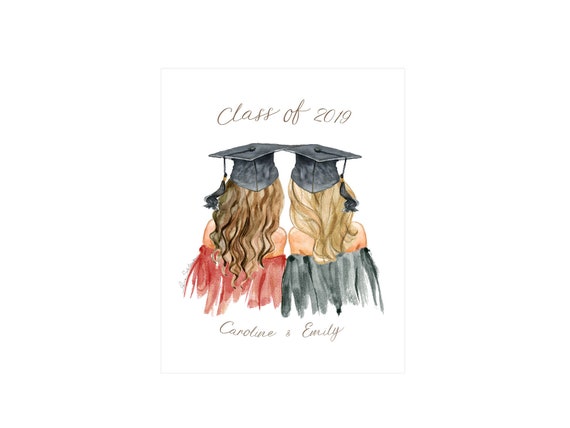 Best Friends Graduation Gift High School Graduation Girls 8 Best Friends Graduation Print Personalized Graduation Gift Digital Download