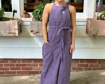 Purple!!! Durable cotton canvas pottery apron ceramic apron throwing apron clay apron "walking apron" Because it has legs!