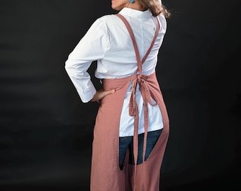 Nantucket Red Durable Cotton Canvas Pottery Apron Ceramic Apron