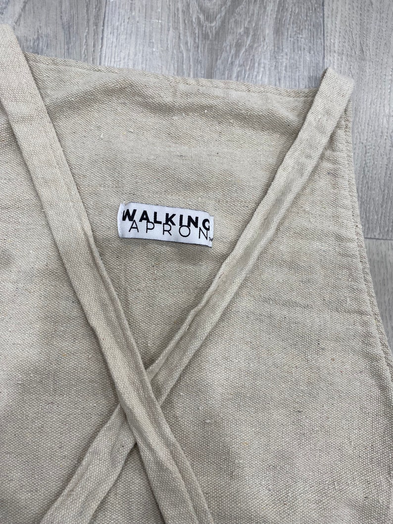 Natural Durable cotton canvas pottery apron ceramic apron throwing apron clay apron walking apron Because it has legs image 10