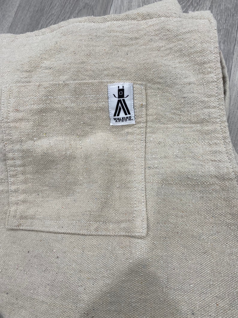 Natural Durable cotton canvas pottery apron ceramic apron throwing apron clay apron walking apron Because it has legs image 9