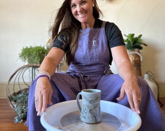 ¡Morado! Delantal de cerámica de lona de algodón resistente