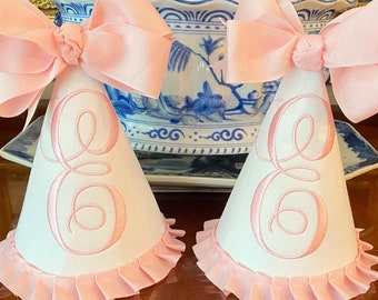 Monogrammed Birthday Party Hat, First Birthday Cake Smash Keepsake