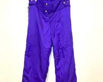 80&#39;s Snow Pants, vintage 80&#39;s ski pants, snow pants, purple, retro ski pants, size Small, winter ski pants