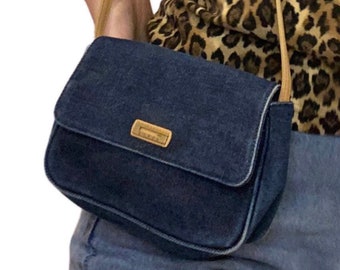 guess blue denim handbags