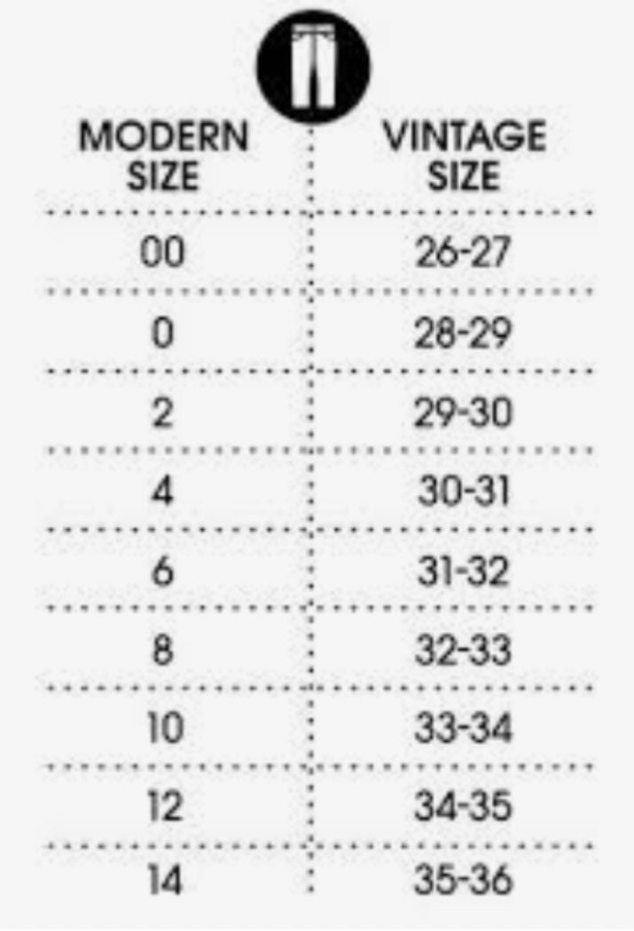 Vintage 2025 levis sizing
