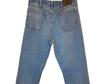 Vaqueros Wrangler vintage, vaqueros holgados azul lavado de los 90, talla W34 L32