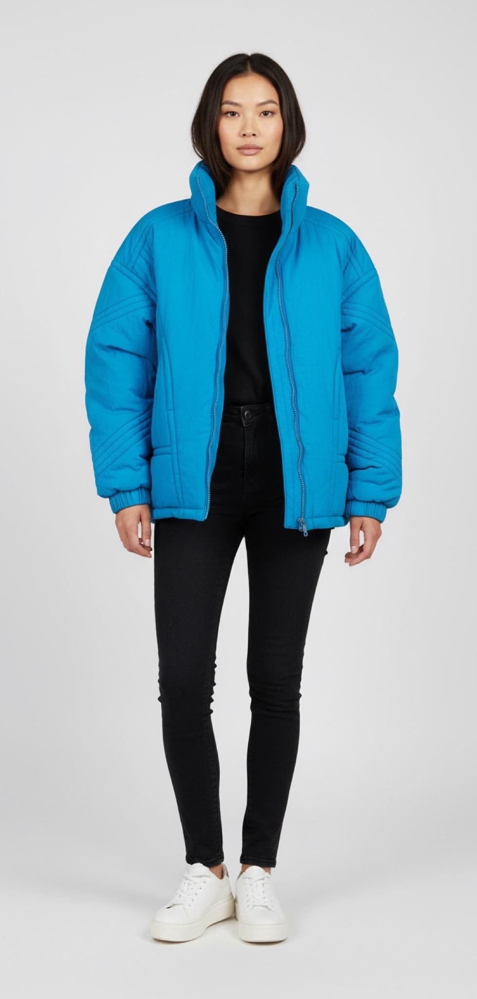 Veste de ski des années 80, bleu vif, vestes et manteaux, veste d'hiver, ski rétro, très petite veste xs, veste de ski des années 1980, sport d'extéri