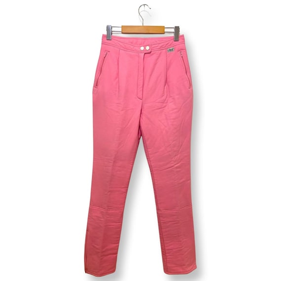 80's Snow Pants, Vintage pink ski pants, fitted s… - image 1