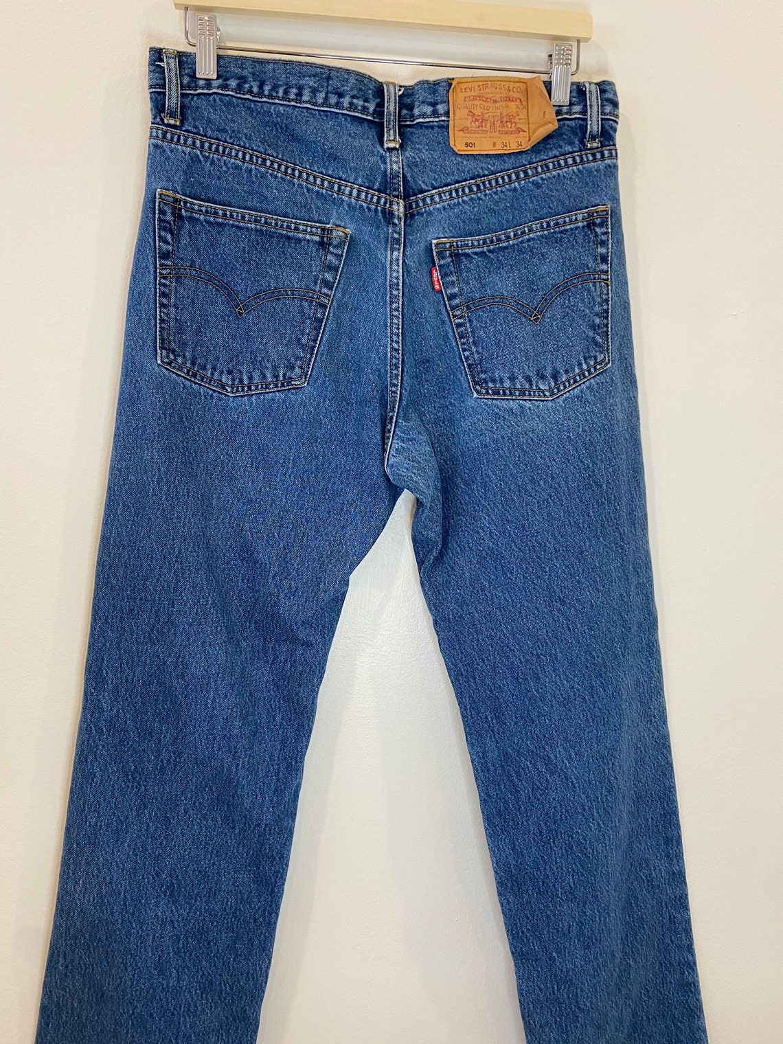Vintage Levis 501 90s jeans blue wash Levi denim 34 pants | Etsy