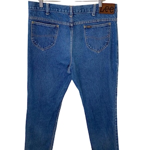 Vintage Lee jeans, size W38 L32, vintage denim blue wash jeans, 90s wide leg denim, baggy jeans, 100% cotton, relaxed fit