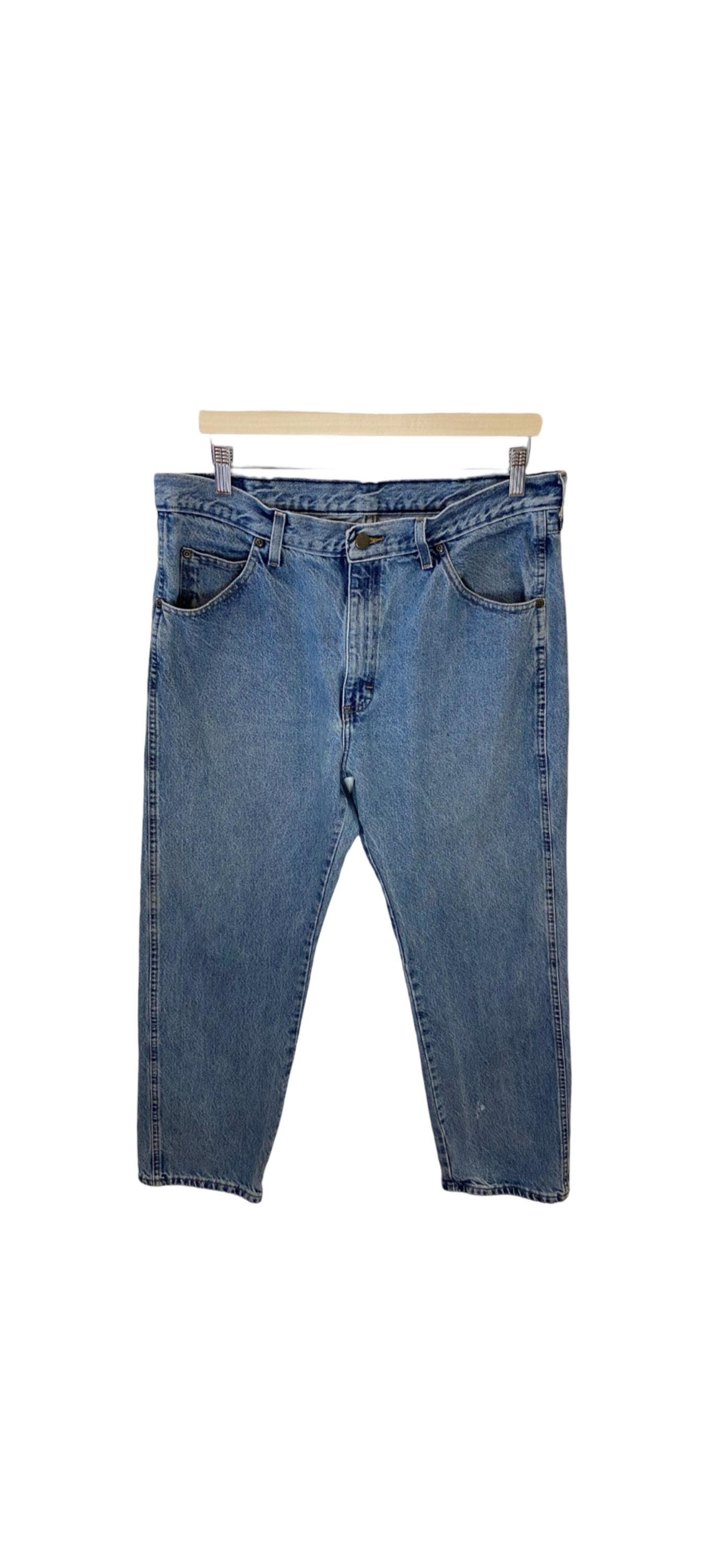 Vintage Wrangler Baggy Jeans, 90s Blue Denim, Relaxed Fit (W36 L30