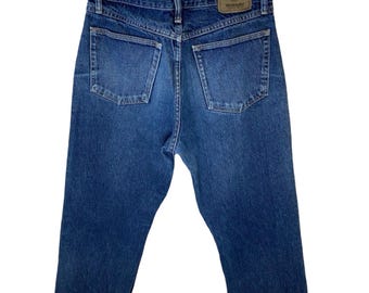 Vaqueros Wrangler vintage, vaqueros anchos de lavado azul, talla W32