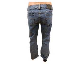 Low Rise Jeans, Y2K Silver Jeans Bell Bottoms Size 31, 2000's Fashion, Flare Leg Jeans, Small