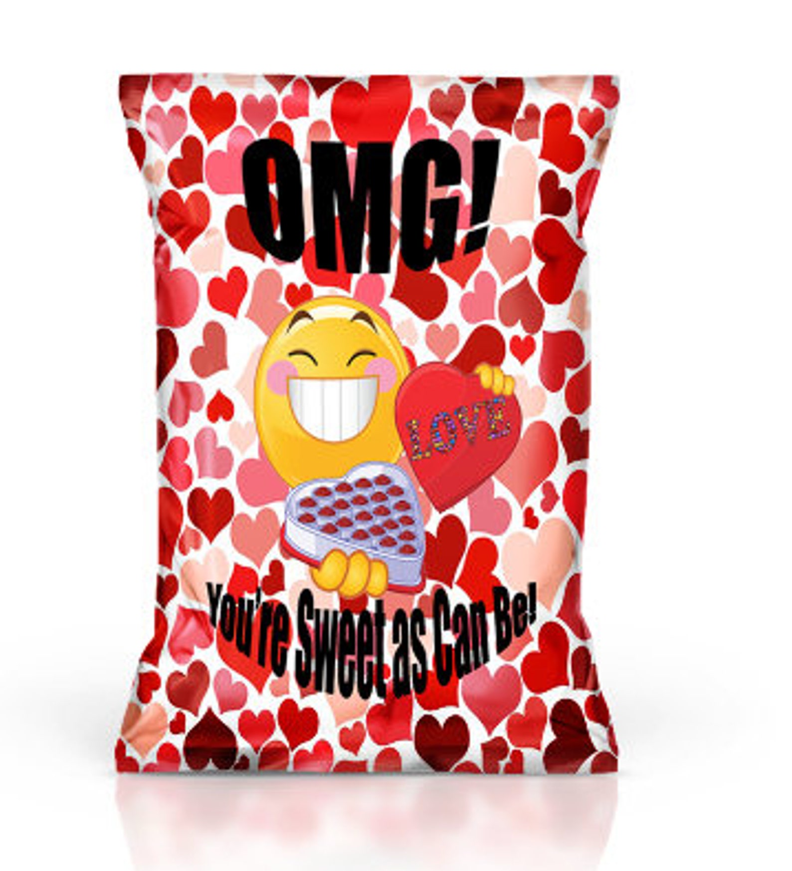 Emoji Inspired Chip Bag Emoji Valentine's Day Favor Bag Etsy