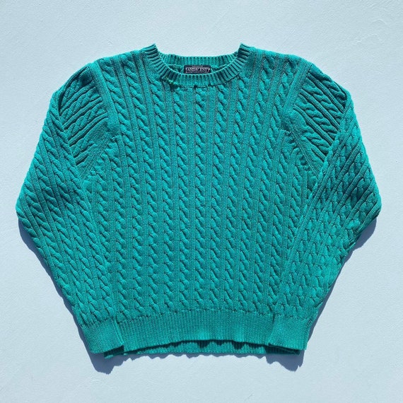Vintage Lands End Cable Knit Sweater 