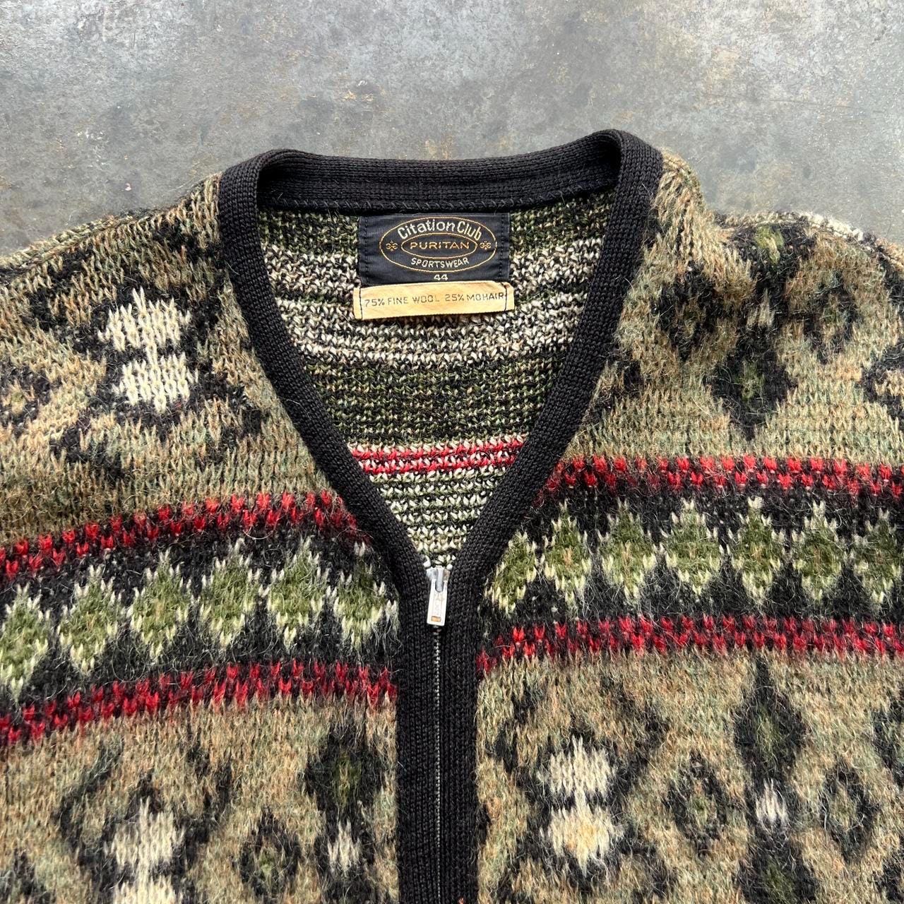 70’s PURITAN vintage mohair cardigan Vintage 70s Puritan Mohair Blend Full Zip Cardigan Sweater