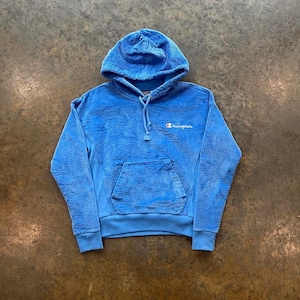 Champion Corduroy Blue Hoodie • XS