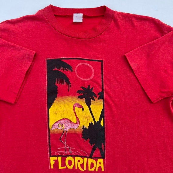 Vintage Paper Thin Florida Flamingo Tee - image 2