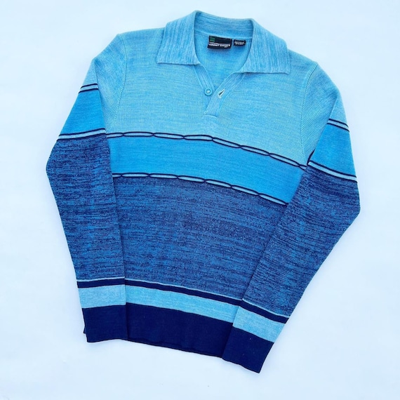 Vintage 70s Long Sleeve Polo Shirt - image 2