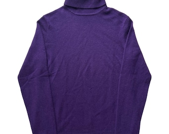 Vintage Deep Purple Cashmere Turtle Neck Shirt / Small